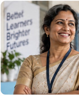 A school leader in a corridor